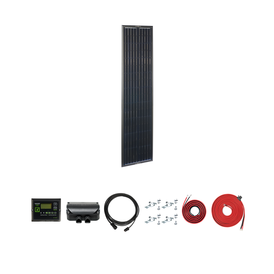 Zamp Solar Solar Kit, Obsidian®, Hardwired Solar Kit, 90 Watt, Black Frame and Cells, 59.1 Inch Length X 14.3 Inch Width X 0.67 Inch Depth – KIT1034