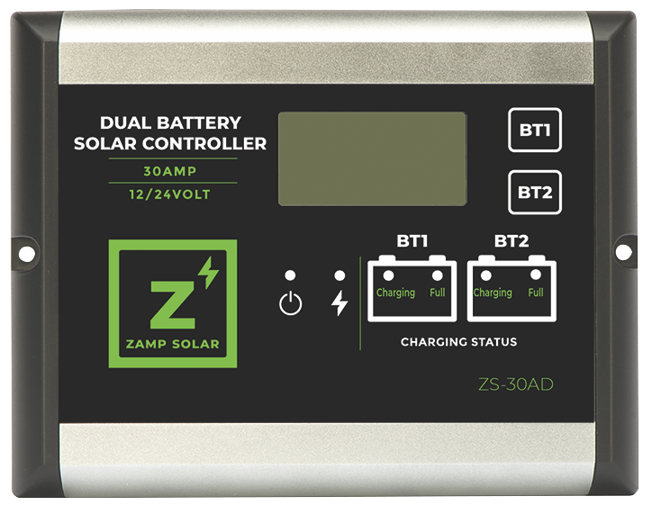 Zamp Solar Battery Charger Controller, Use with Lithium/ Gel-Cell/ AGM/ Conventional Lead Acid Wet and Calcium Batteries – ZS-30AD
