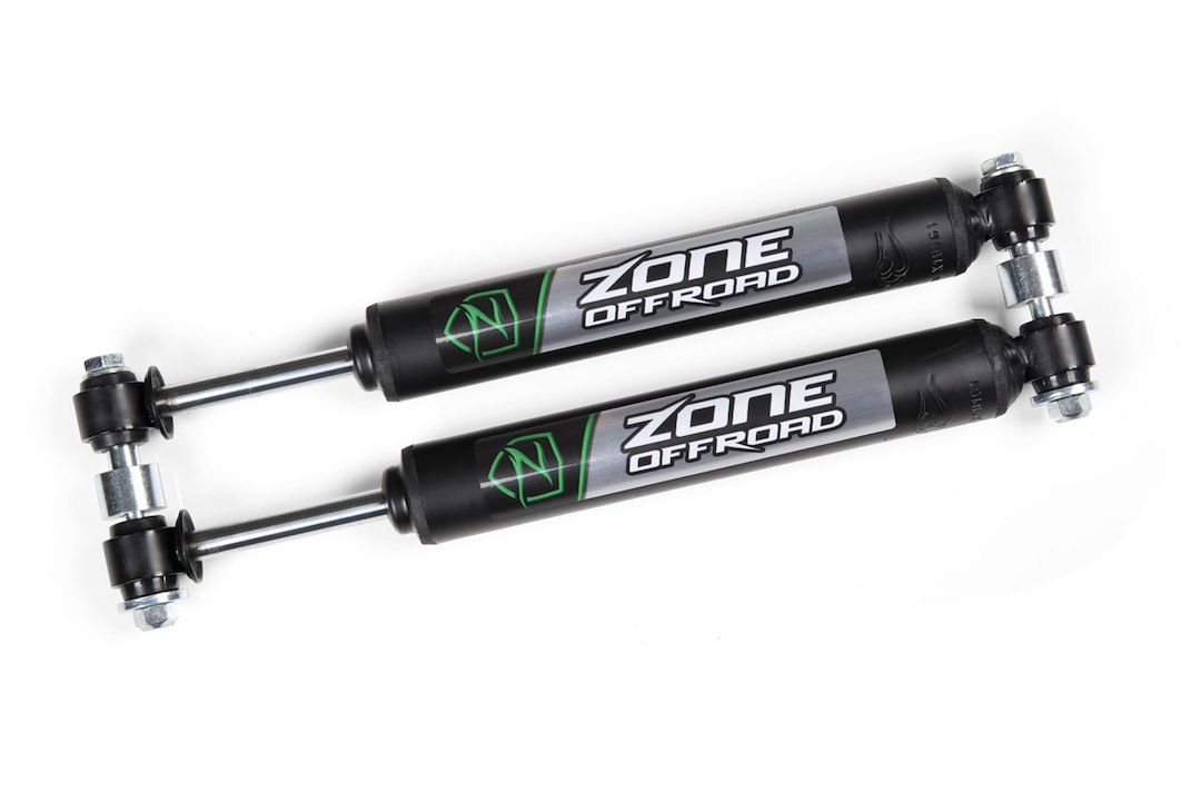 Zone Offroad Steering Stabilizer, Dual, Steel, With Mounting Brackets/ Installation Hardware – ZON7250