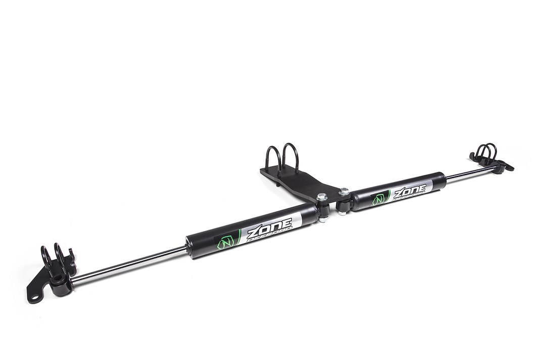 Zone Offroad Steering Stabilizer, Dual, Steel, With Mounting Brackets/ Installation Hardware – ZON7451
