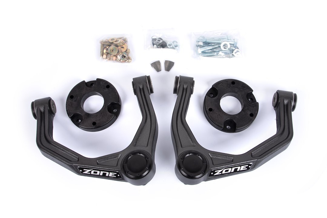 Zone Offroad Leveling Kit Suspension, 2 Inch Lift, Strut Assembly Spacer, With Strut Spacers/ Upper Control Arms/ Hardware – ZONC1241