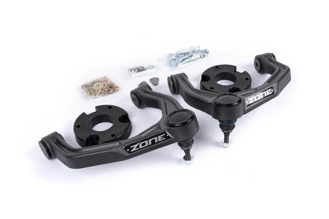 Zone Offroad Leveling Kit Suspension, 2 Inch Lift, Strut Assembly Spacer, With Strut Spacers/ Upper Control Arms/ Hardware – ZONC1241
