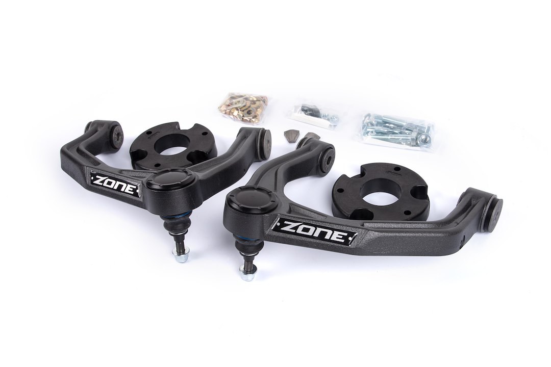 Zone Offroad Leveling Kit Suspension, 2 Inch Lift, Strut Assembly Spacer, With Strut Spacers/ Upper Control Arms/ Hardware – ZONC1241