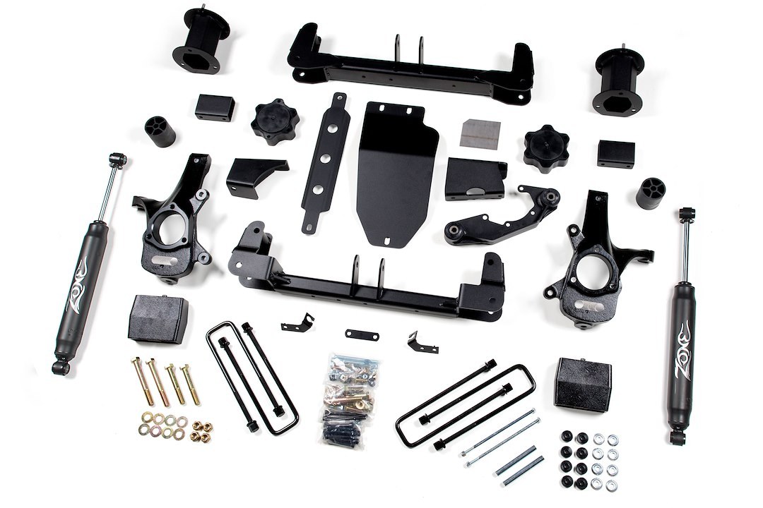 Zone Offroad Lift Kit Suspension, 6-1/2 Inch Front Lift, 5 Inch Rear Lift – ZONC26N
