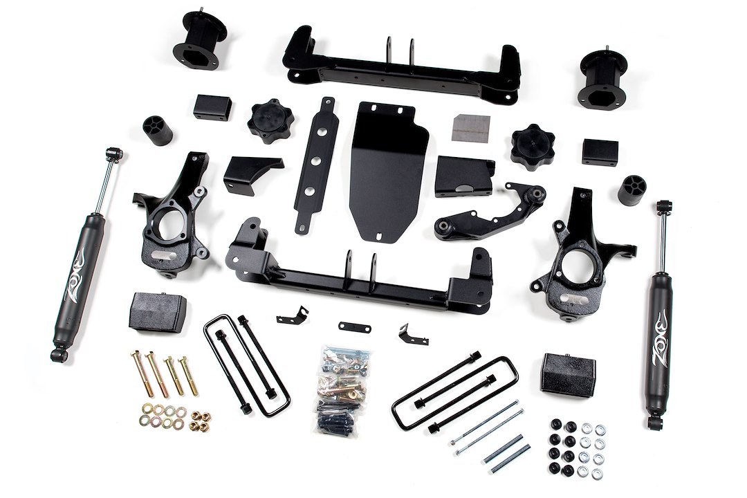 Zone Offroad Lift Kit Suspension, 4-1/2 Inch Front Lift, 4 Inch Rear Lift – ZONC27N