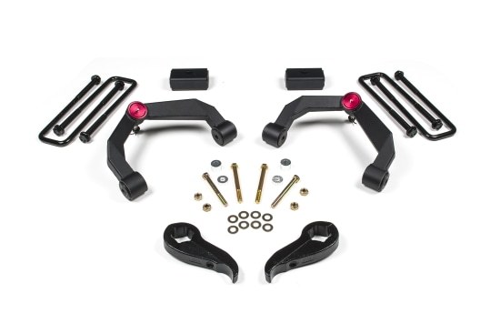 Zone Offroad Lift Kit Suspension, 3 Inch Front Lift, 2 Inch Rear Lift, Without Shock Absorbers IN Kit – Shock Change Necessary – ZONC37