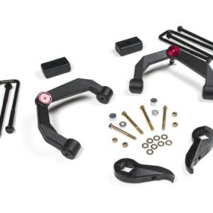 Zone Offroad Lift Kit Suspension, 3 Inch Front Lift, 2 Inch Rear Lift, Without Shock Absorbers IN Kit – Shock Change Necessary – ZONC37