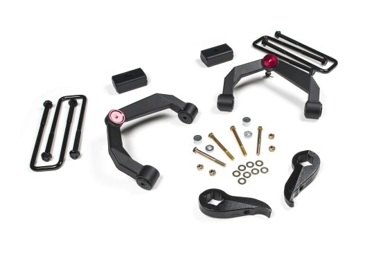 Zone Offroad Lift Kit Suspension, 3 Inch Front Lift, 2 Inch Rear Lift, Without Shock Absorbers IN Kit – Shock Change Necessary – ZONC37
