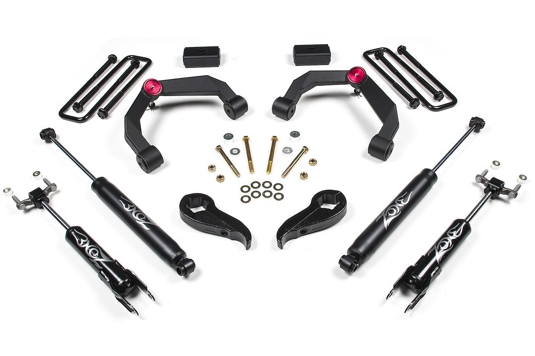 Zone Offroad Lift Kit Suspension, 3 Inch Front Lift, 2 Inch Rear Lift, With Front and Rear Nitro Shock Absorbers IN Kit – ZONC37N