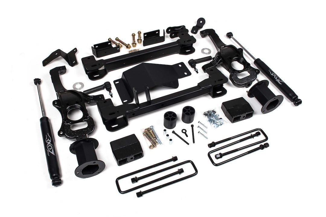 Zone Offroad Lift Kit Suspension, Nitro, 6-1/2 Inch Front Lift, 5 Inch Rear Lift, With Rear Shock Absorbers IN Kit, Black Components – ZONC41N