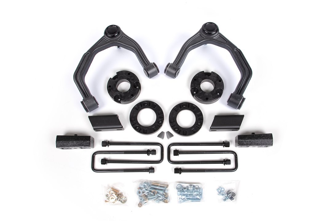 Zone Offroad Lift Kit Suspension, 3-1/2 Inch Front Lift, 2 Inch Rear Lift, Without Shock Absorbers IN Kit – Rear Shock Change Necessary – ZONC47