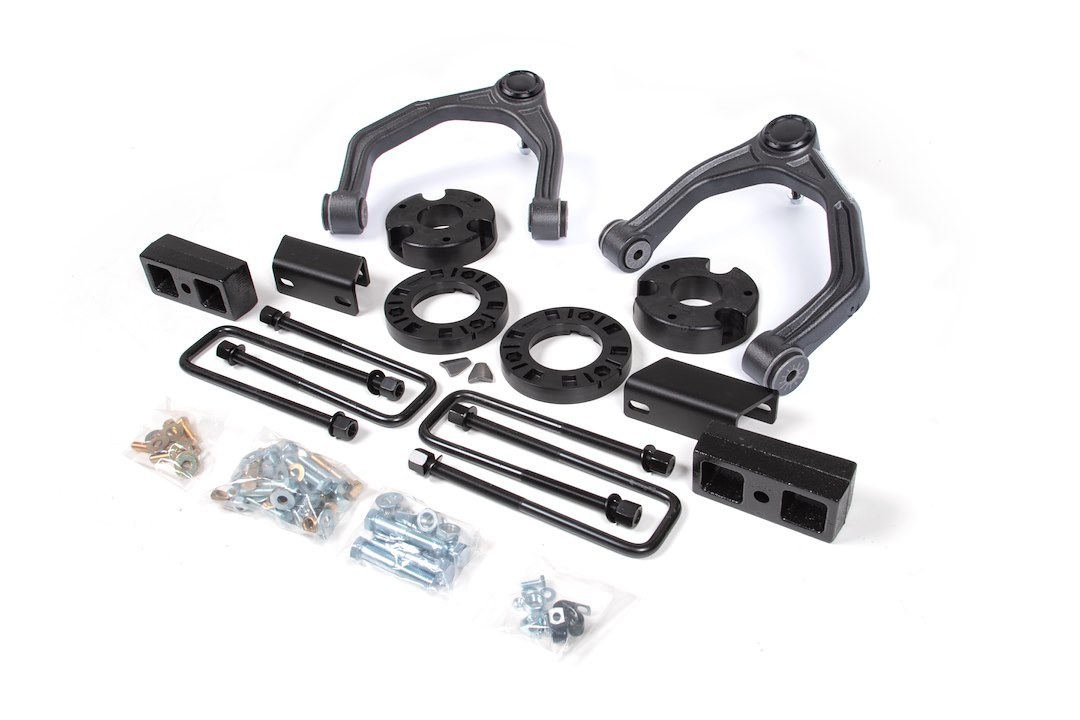 Zone Offroad Lift Kit Suspension, 3-1/2 Inch Front Lift, 2 Inch Rear Lift, Without Shock Absorbers IN Kit – Rear Shock Change Necessary – ZONC47