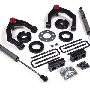 Zone Offroad Lift Kit Suspension, Nitro, 3-1/2 Inch Front Lift, 2 Inch Rear Lift, With Rear Shock Absorbers IN Kit, Black Components – ZONC47N