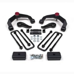 Zone Offroad Lift Kit Suspension, 3 Inch Front Lift, 2 Inch Rear Lift, Without Shock Absorbers IN Kit, Black Components – ZONC49