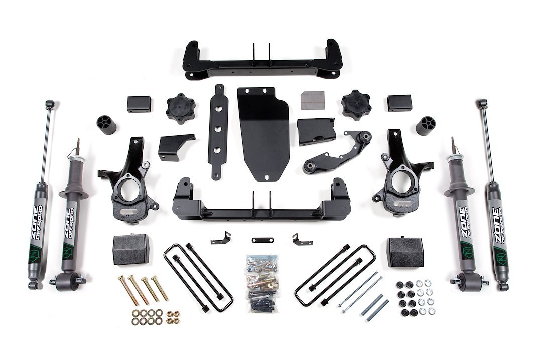 Zone Offroad Lift Kit Suspension, Nitro, 6-1/2 Inch Front Lift, 5 Inch Rear Lift – ZONC59N