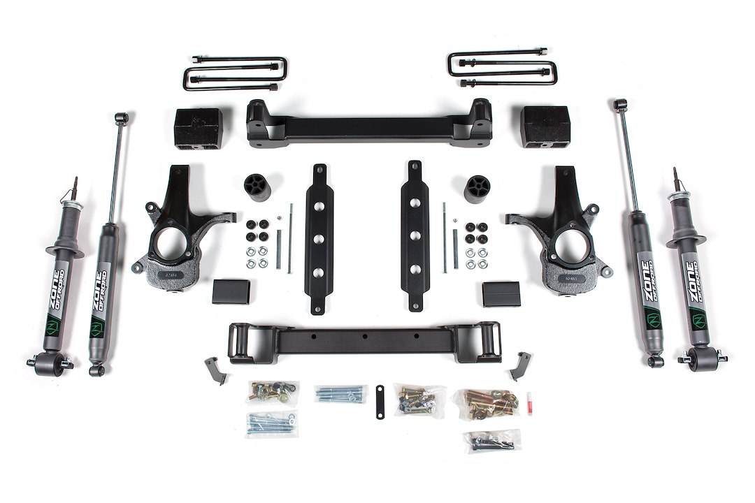 Zone Offroad Lift Kit Suspension, Nitro, 6-1/2 Inch Front Lift, 5 Inch Rear Lift – ZONC61N