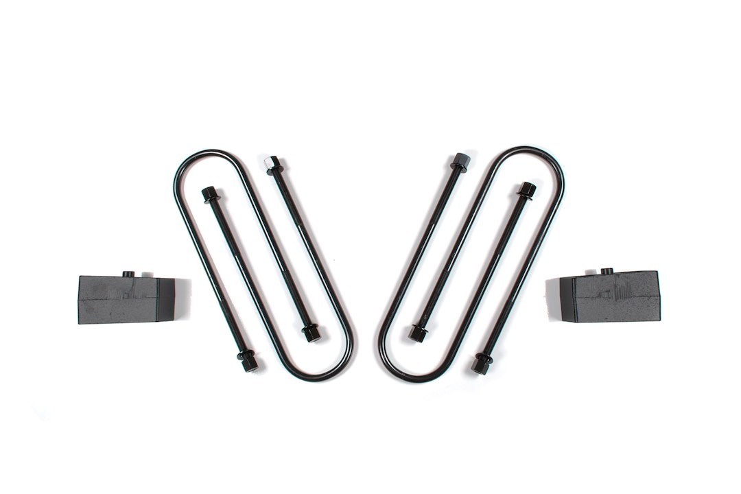 Zone Offroad Leaf Spring Block Kit, 2 Inch Block Height, Cast Iron, Set of 2 Blocks/ 4 U Bolts/ Hardware – ZOND1207