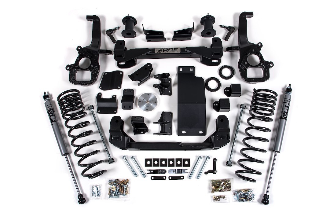 Zone Offroad Lift Kit Suspension, Fox, 4 Inch Front Lift, 4 Inch Rear Lift – ZOND146F