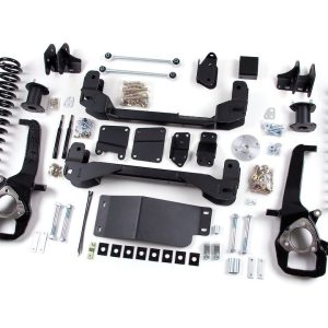 Zone Offroad Lift Kit Suspension, Fox, 6 Inch Front Lift, 3 Inch Rear Lift, With Rear Fox Shock Absorbers IN Kit, Black Components – ZOND19F