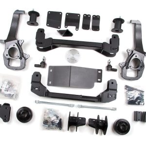Zone Offroad Lift Kit Suspension, Fox, 4 Inch Front Lift, 3 Inch Rear Lift, With Rear Fox Shock Absorbers IN Kit, Black Components – ZOND1F