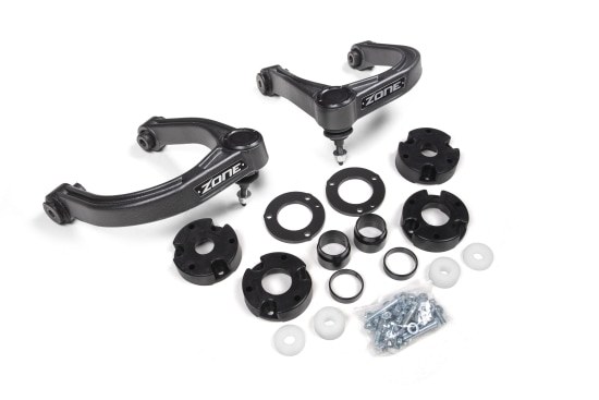 Zone Offroad Lift Kit Suspension, 3-1/2 Inch Front Lift, 3 Inch Rear Lift, Without Shock Absorbers IN Kit – Shock Change Not Necessary – ZONF100