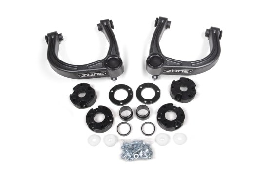 Zone Offroad Lift Kit Suspension, 3-1/2 Inch Front Lift, 3 Inch Rear Lift, Without Shock Absorbers IN Kit – Shock Change Not Necessary – ZONF100