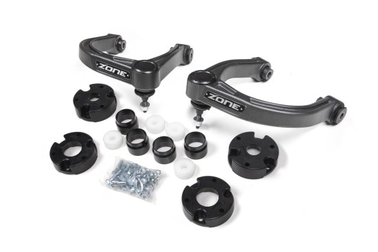 Zone Offroad Lift Kit Suspension, 3-1/2 Inch Front Lift, 3 Inch Rear Lift, Without Shock Absorbers IN Kit – Shock Change Not Necessary – ZONF101