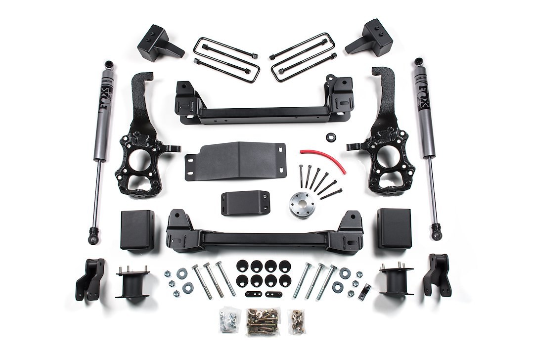 Zone Offroad Lift Kit Suspension, Fox, 2 Inch Front Lift, 2 Inch Rear Lift, With Front and Rear Fox Shock Absorbers IN Kit, Black Components – ZONF47F