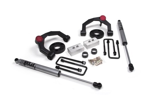 Zone Offroad Lift Kit Suspension, 3 Inch Front Lift, 1 Inch Rear Lift, Without Shock Absorbers IN Kit, Black Components – ZONF66