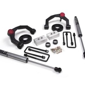 Zone Offroad Lift Kit Suspension, 3 Inch Front Lift, 1 Inch Rear Lift, With Rear Fox Shock Absorbers IN Kit, Black Components – ZONF66F