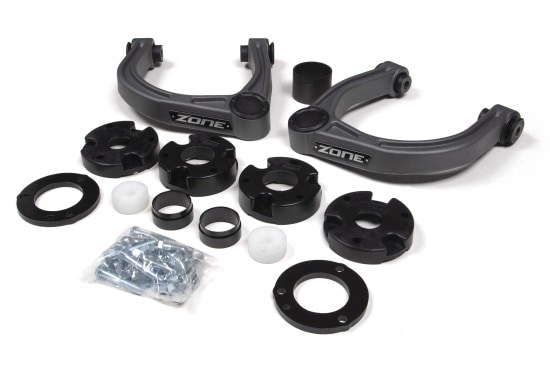 Zone Offroad Lift Kit Suspension, 3 Inch Front Lift, 2 Inch Rear Lift, Without Shock Absorbers IN Kit – Shock Change Not Necessary – ZONF97