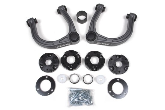 Zone Offroad Lift Kit Suspension, 3 Inch Front Lift, 2 Inch Rear Lift, Without Shock Absorbers IN Kit – Shock Change Not Necessary – ZONF97
