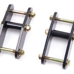 Zone Offroad Leaf Spring Shackle, 1-1/2 Inch Lift, Non Greaseable, Without Bushings, Black, Set of 2 – ZONJ5103