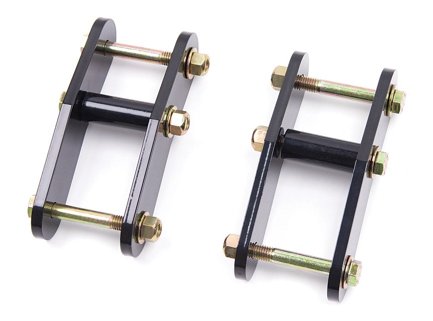 Zone Offroad Leaf Spring Shackle, 1-1/2 Inch Lift, Non Greaseable, Without Bushings, Black, Set of 2 – ZONJ5103