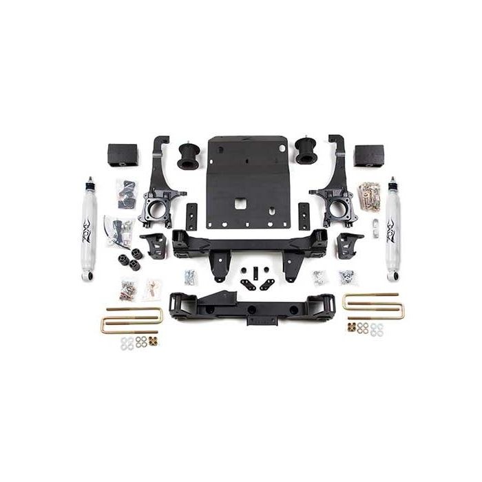 Zone Offroad Lift Kit Suspension, 4 Inch Front Lift, 3 Inch Rear Lift, With Rear Nitro Shock Absorbers IN Kit, Black Components – ZONT4N