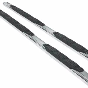 Big Country Truck Accessories Nerf Bar, Fusion, With Step Pads, 5 Inch Oval Straight, Polished, Stainless Steel – 105123876