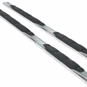 Big Country Truck Accessories Nerf Bar, Fusion, With Step Pads, 5 Inch Oval Straight, Polished, Stainless Steel – 105201876