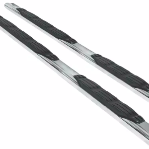 Big Country Truck Accessories Nerf Bar, Fusion, With Step Pads, 5 Inch Oval Straight, Polished, Stainless Steel – 105203876