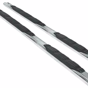 Big Country Truck Accessories Nerf Bar, Fusion, With Step Pads, 5 Inch Oval Straight, Polished, Stainless Steel – 105269876