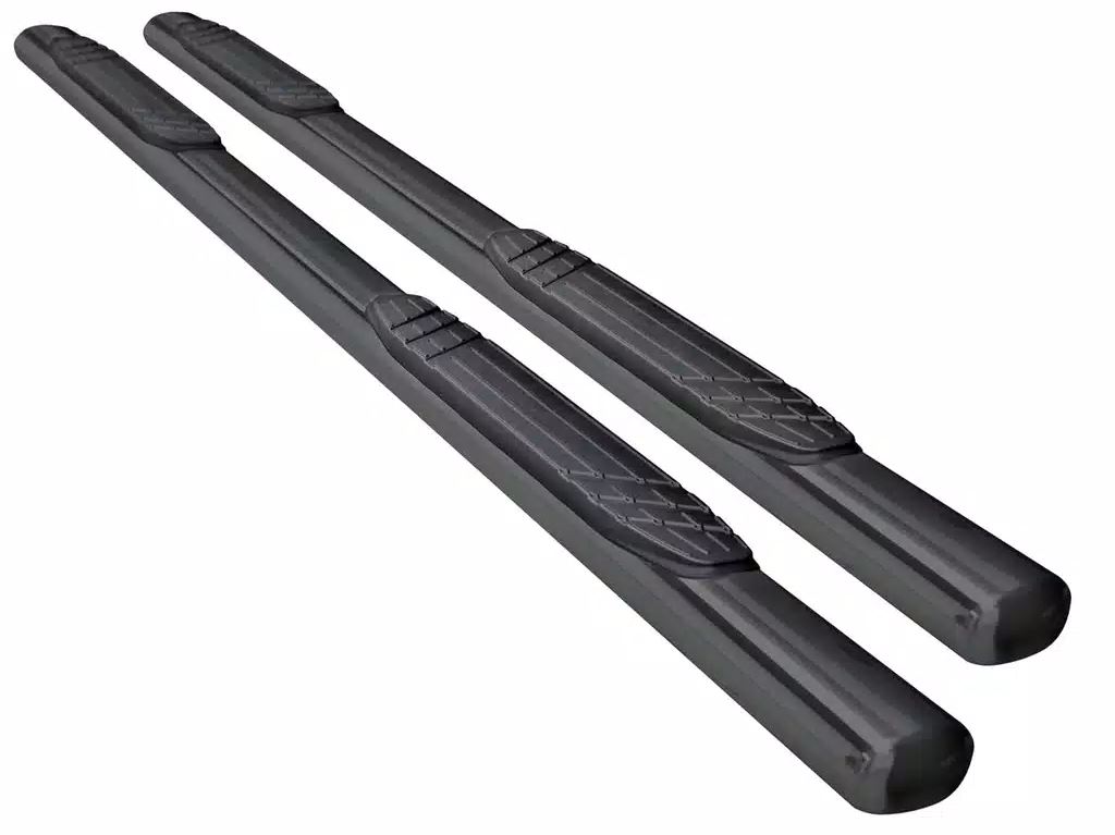 Big Country Truck Accessories Nerf Bar, Widesider Platinum, With Step Pads, 4 Inch Oval Straight, Black Textured Powder Coated, Steel – 394401870