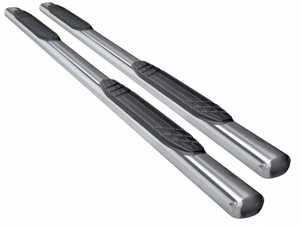 Big Country Truck Accessories Nerf Bar, Widesider Platinum, With Step Pads, 4 Inch Oval Straight, Polished, Stainless Steel – 394401806
