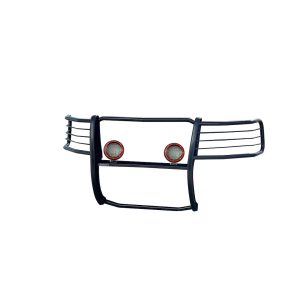 Black Horse Off Road Grille Guard, 3-Piece Modular, Powder Coated, Steel, 1-1/2 Inch Diameter, With Brush Guard – 17A035700A2MA-PLFR
