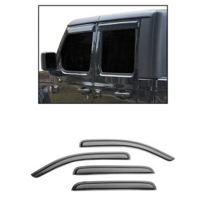 Black Horse Off Road Rainguard, Aerodynamic Design, Tape-On, Smoke, Acrylic – 140340