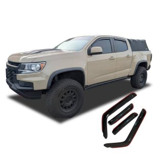 Black Horse Off Road Rainguard, Aerodynamic Design, IN-Channel, Smoke, Acrylic – 1494218IN