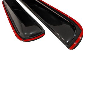 Black Horse Off Road Rainguard, Aerodynamic Design, IN-Channel, Smoke, Acrylic, Set of 4 – 1494270IN
