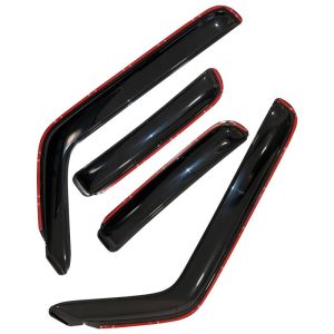 Black Horse Off Road Rainguard, Aerodynamic Design, IN-Channel, Smoke, Acrylic, Set of 4 – 1494270IN