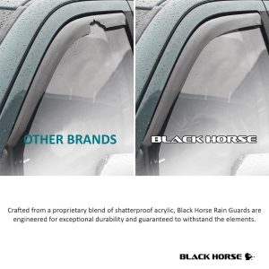 Black Horse Off Road Rainguard, Aerodynamic Design, IN-Channel, Smoke, Acrylic – 1494711IN