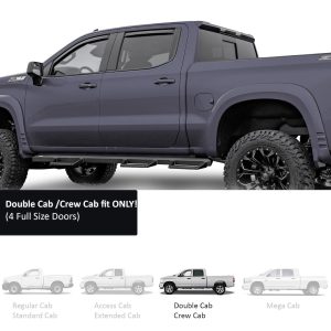 Black Horse Off Road Rainguard, Aerodynamic Design, IN-Channel, Smoke, Acrylic – 1494768IN