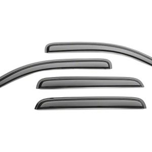 Black Horse Off Road Rainguard, Aerodynamic Design, IN-Channel, Smoke, Acrylic – 1494804IN