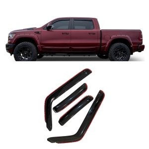 Black Horse Off Road Rainguard, Aerodynamic Design, IN-Channel, Smoke, Acrylic – 1494975IN
